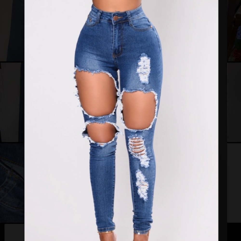 Catty distressed skinny jeans - medium wash